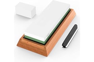 CHICHL Merterks Pietra per Affilare 1000/6000 Bianco Corindone ad Alta qualità Pietra Affilacoltelli Bilaterale con Pietra Appiattita Base in Silicone Antiscivolo