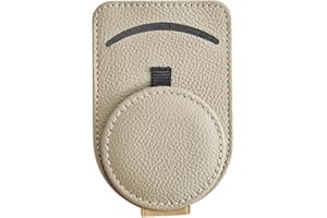 upbeat Porta Occhiali da Auto, Clip per Occhiali da Sole per Auto, Portaocchiali Auto in Pelle, Supporto per Occhiali e Biglietti da Visita, Occhiali e Porta Biglietti da Visita, Beige