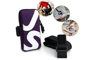 Jiaer Sentai Joggen Armband Armtasche, Handy Sportarmband Armband, Freizeit Hüfttasche, Brusttasche, Doppel Reißverschluss Handytasche Laufen für iPhone 12 Pro Max, Galaxy S20, Huawei, 7.0" Violett