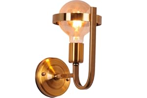 AIRTWESD Lámparas de cabecera Apliques modernos E27 dorados Lámpara de pared salón for Restaurant Home Bar Dormitorio Corredor (sin bombilla)