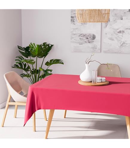 Nappe Rectangle Anti-Tâches Soleil D'Ocre - 140x240 Cm - Polyester Vert Citron - Lavable 40°C