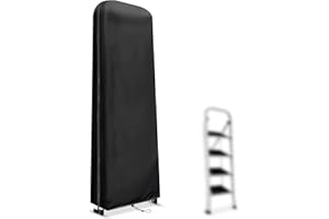 SCHLEUDER Folding Ladder Cover (not Include Ladder), Ladder Protective Case with Zipper Waterproof Dustproof Breathable, 420D Oxford Cloth,dust-proofwater,Anti-UV (50 * 174 * 6.5 cm,Black)