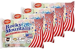 FOXCUP Rocky Mountain Marshmallows Fruity 4x300g, bunte traditionell Amerikanische Süßigkeiten zum Rösten am Lagerfeuer, Grillen oder Backen, Fruchtgeschmack, 4x340g