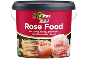 VITAX LTD Vitax Organic Rose Food, Specially Tailored Nutrient Mix, Slow Release, 100% Organic, For Healthy Leaves And Bigger Blooms Of Flowers- 4.5Kg