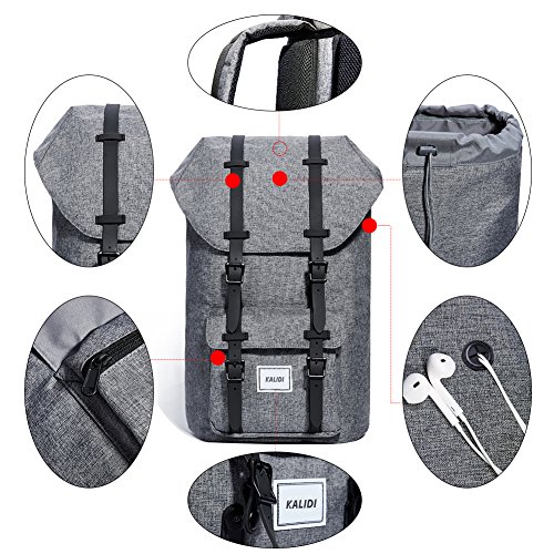 KALIDI 17 Zoll Laptop Rucksack Backpack Schulrucksack für bis zu 15.6 zoll Laptop Notebook Computer Arbeit Campus Studenten Outdoor Reisen Wandern mit Großer Kapazität - 3
