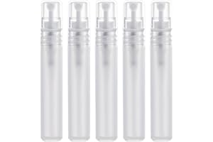 KINBOM 5 Szt. 8ml Butelki z Perfumami, Matowy Plastik Butelki z Rozpylaczem Wielokrotnego Napelniania do Podrózy Drobna Mgielka Male Butelki Spritzer do Twarzy Wlosów Roslin (Bialy)