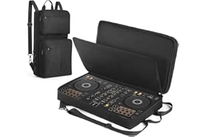 INTROTI Mochila para DJ Pioneer DDJ-400, DDJ-FLX4 y Roland DJ-202 - Funda antiarañazos con correa ajustable - Bolsa de viaje para DJs, Black