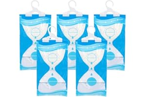 EDATOFLY 5 sztuk wiszących worków do garderoby, osuszacza powietrza, idealny do zatrzymania wilgoci kondensacji, pleśni, do szafy, sypialni, przyczepy kempingowej, łazienki, piwnicy, biura