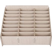 Organizer Scrivania In Legno Di Bambù | Portaoggetti Con Scomparti | Design Moderno | Colore Bianco | Multiuso - Foto 11