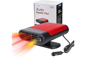 SUJAHHUJIQ Car Heater Defroster, Portable Car Heaters Fast Heating Quickly Defrost Defogger Demister Vehicle Heat Cooling Fan Auto Windshield Ceramic Heater Plug in Cigarette Lighter,12V 150W