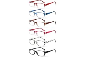COJWIS 6 pack Lesebrille Blaulichtfilter Brille für Damen Federscharnier Lesehilfe Blendfreie UV Brille Leserbrille