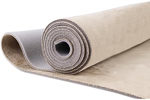 Kefly Beige Suede Headliner Fabric 96" L × 60" W with Foam Backing, Auto Suede Roof Top Fabric, Automotive Interior Roof Replacement Material for Car, SUV, Boat, Pickup, Truck, RV, Home Repair