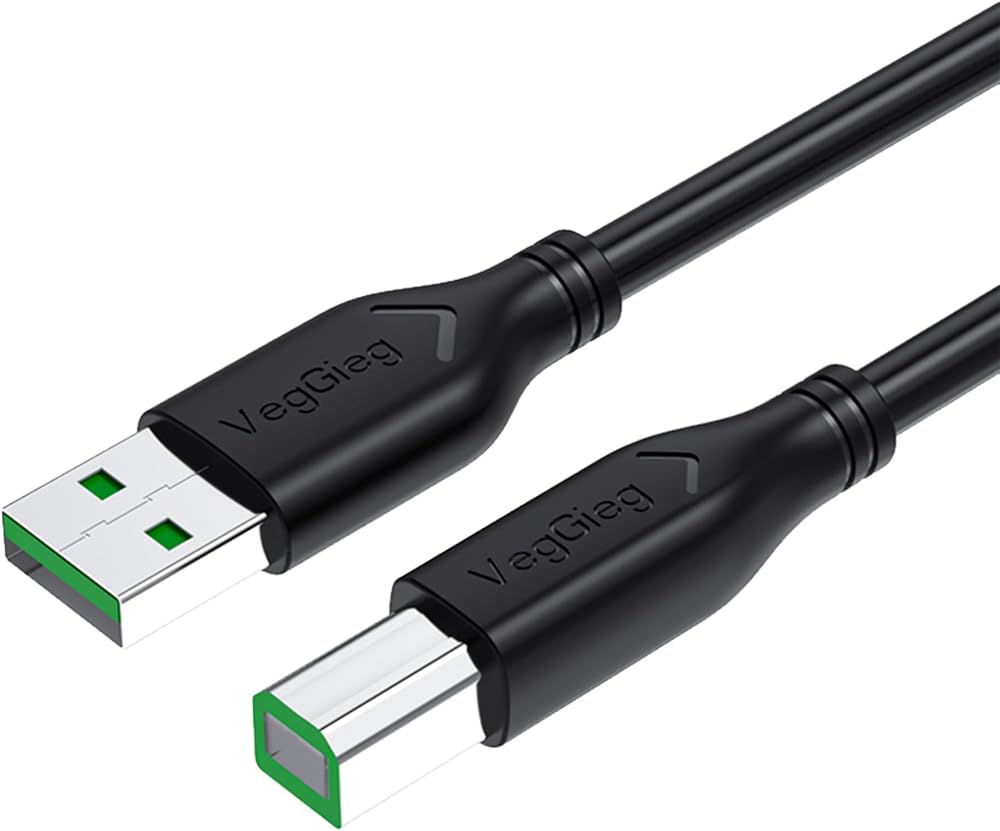 VegGieg USB B Printer Tarayıcı Yazıcı Data Kablosu 5 Metre