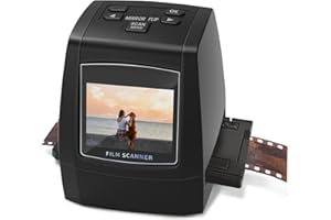 EYESEN Mini scanner digitale per film e diapositive, converte negativi e diapositive da 35 mm, 126, 110, Super 8 e 8 mm in immagini JPEG da 22 megapixel, schermo LCD da 2,4"