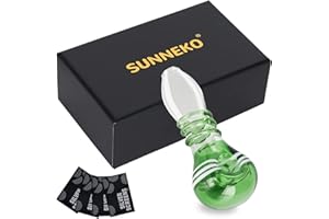 SUNNEKO Pipa de Vidrio de 7 Agujeros, Cuchara de Vidrio Diseño Elegante, Hermoso, Compacto y Liviano, Resistente al Calor - Regalo Para Coleccionistas, Aficionados y Padres