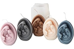 Xidmold Moule à bougie en silicone Sainte Famille Jesus Mary Joseph Moule en silicone pour bougies à la cire de soja, savon, résine époxy, artisanat, figurine religieuse, décoration