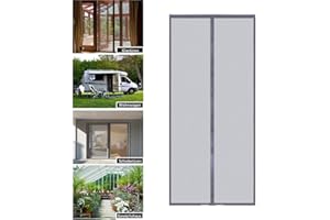 ZIOAXXIC Fliegengitter Tür Magnet Moskitonetz Tür Insektenschutz Glasfaser Fliegenschutzvorhang Ohne Bohren Für Balkontür Terrassentüren,Automatisch Verschließen,Grau 90x215cm