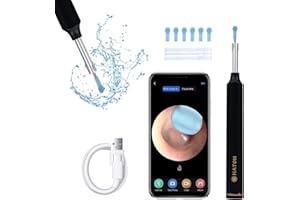 NATON Ear Wax Removal Kit - Otoscope Ear Camera 1920P FHD Wireless Ear Cleaner with 7 PCS Ear Spoon, IP67 Waterproof Ear Wax Remover Suitable for iOS, Android, Adults, Kids,Pets