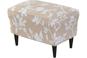 JHLD Stretch Ottomane Schonbezug, Rechteckiger Ottomane Bezug Gedruckt Hockerbezug Elastische Hocker Husse für Fußhocker Abnehmbare Waschbar Für Wohnzimmer -P-groß