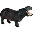 JOKFEICE Realistic Animal Figures Hippopotamus Figurines Rubber, Science Project, Cake Topper, Early Educational Toys Birthday for Toddlers Kids Age 3 4 5