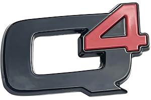 GZZHENGYE Scritta 3D baule in metallo Stelvio Q4 logo base nero, Compatibile con Alfa Romeo Stemma adesivo scritta portellone sportivo Stelvio Stelvio accessori Stelvio (Q4 nero)