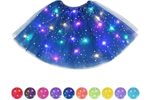 AYBUY Jupe Tutu LED pour Femme, Jupe Tutu en Tulle à Trois Couches pour Adultes Parti Ballet Danse Fancy Dress Halloween, Bleu roi