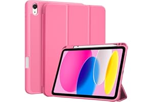 ProCase for iPad (A16) 11th Generation 11 Inch 2025/ iPad 10th Generation 10.9 Inch 2022 Case with Pencil Holder, Hybrid Cover with Soft TPU Back, Supports Touch ID, Auto Wake/Sleep -Pink