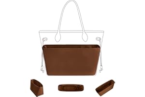 DGAZ Seide Handtasche Organizer für Neverfull PM/MM/GM, Taschenorganizer Tasche in Tasche Organizer, Taschenformer Einsatz mit Innentasche (Gold, MM)