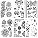 Pinkiou Pack of 6 Sheets Tattoo Stickers Lace Mehndi Temporary Tattoos Fashion Body Art Stickers (Black)