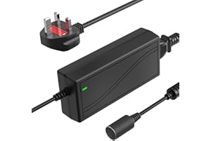 Shentian Power Supply Cigarette Lighter Socket AC to DC Adapter 110V-240V to 12V 5A Car Power Charger Converter Black