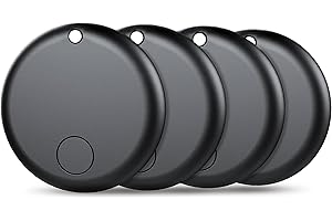PEDETE Air Tags-Android Smart Tag, Bluetooth Tracker, Compatible with Google's ‘Find My Device’ App (Android Only) for Keys, Luggage, Backpacks, Purses, and Other Items (Black, 4 Pack)