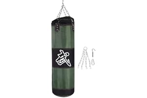 ALOMEJOR Boxing Punch Bag Cadena Colgante Gancho de Techo Muay Thai Martial Arts Punzonar Heavy Bag Heavy Duty Saco de Boxeo con Cadenas para Entrenamiento de Boxeo Fitness Sandbag