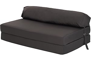 Loft 25 Fold Out Z Bed Mattress | Water Resistant Foldable Bed For Living Room & Bedroom | Portable Double Folding Sofa | Great For Sleepover & Guests | Durable Soft & Comfortable (Dark Grey)
