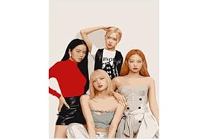 TuYines Kpop Blackpink Paint by Numbers, Kit de peinture à l'huile peinte à la main, produit pour fans de BlackPink Blackpink, sans cadre, 40 x 50 cm