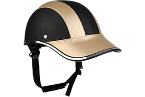 MTTKTTBD Vélo Demi-Casque Casquette De Baseball Casque De Vélo À Dégagement Rapide Boucle Cap Casque ABS en Cuir Vélo Casque De Sécurité Adulte Hommes Et Femmes Jeunes Noir