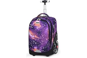 ANSIEDIO Cartable a Roulette Garçon, Sac à Dos avec Roulettes Cartable Roulette Sac à Dos Enfant Cartable Scolaire Trolley Bag Fille Garcon