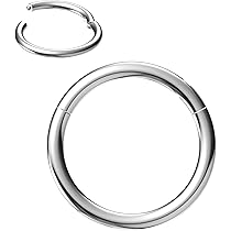 Anellino Naso OUFER Acciaio Chirurgico 316L - 20G, 7mm, Design A Cerniera, Per Piercing - Foto 3