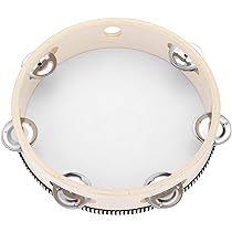 Tamburello Mano In Legno 16,5 Cm - Con Sonagli Metallici, Giocattolo Educativo Per Bambini E Adulti - Foto 6