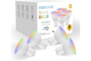 FREECUBE Smarte Glühbirne GU10, 5W 500LM Dimmbare Alexa Smarte Lampe RGBW Kompatibel Alexa Google Home, Gruppeerstellung, kein Hub benoetigt, Timer