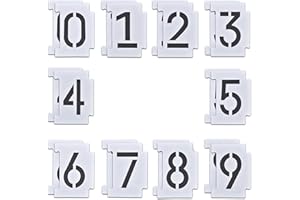 Quanyuchang Lot de 20 pochoirs de trottoir : chiffres de 0 à 9, 10,2 cm de haut, plastique réutilisable, peinture d'adresse