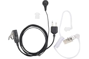 Denash Auricolare radio bidirezionale, auricolare a tubo acustico a 2 pin PTT MIC per modelli Icom a 2 pin Walkie talkie, utilizza un design antiossidante galvanico