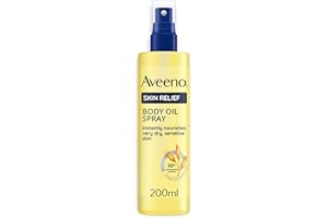 Aveeno Skin Relief Olio Corpo Spray, Olio corpo idratante pelle secca e sensibile, Body oil dermatologicamente testato con ingredienti di origine naturale e oli di Avena e Jojoba, 200 ml