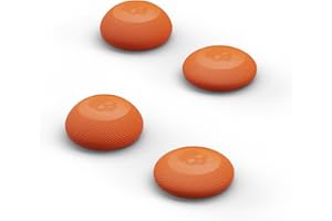 Skull & Co. Convex Thumb Grip Caps Joystick Cap Analog Stick Cap Thumbstick Grip Cover for Nintendo Switch Pro Controller & PS5 / PS4 / Slim/Pro Controller - Candy Orange, 2 Pairs (4pcs)