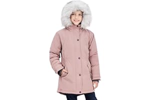 SOLOCOTE Mädchen Wintermäntel Heavyweight Medium Länge warme Jacke mit abnehmbaren Pelzkragen mit Kapuze