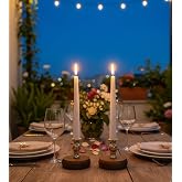 Decodelight Kahverengi Bambu Ahşap Ayaklı Ve Gold Metal İkili Mumluk Seti Modelleri