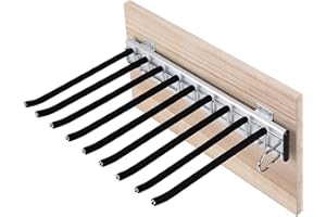 Supaway Zdejmowany stojak na spodnie ze stali nierdzewnej do szafy z flokowanymi antypoślizgowymi zdejmowanymi spodniami, 9 pozycji, oszczędność miejsca