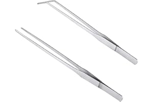 Daimay Aquarium Pinzette Edelstahl Fütterung Straight Pinzette Aquascaping Curved Pinzette für Fisch Tank Aquatic Plants 10,6" Lange