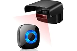 PHYSEN Sensor de Movimiento con Sonido, Sistema Alarma de Entrada Impermeable, Detector de Movimiento inalámbrico, Timbre de Alarma, Alarma de Seguridad, Alarma de Seguridad para Garaje/hogar/Patio