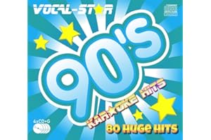 Juego de discos CD de karaoke con palabras: éxitos de los años 90, 1990, 80 canciones, 4 discos CDG de Vocal-Star