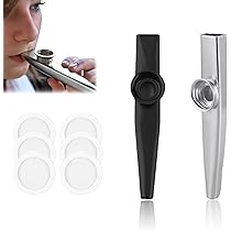 2 Kazoo In Metallo Con Membrane - Strumento Musicale Per Bambini, Piccolo E Portatile